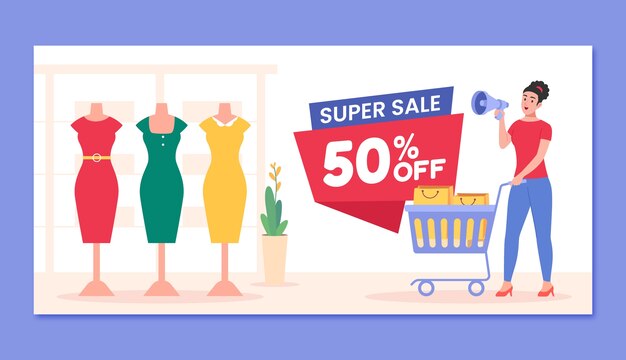 Diseño de banner de ventas de compras
