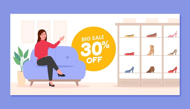 Diseño de banner de ventas de compras