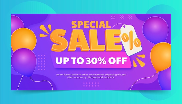 Vector gratuito diseño de banner de ventas de compras