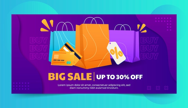 Diseño de banner de ventas de compras