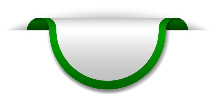 Vector gratuito diseño de banner verde sobre fondo blanco.