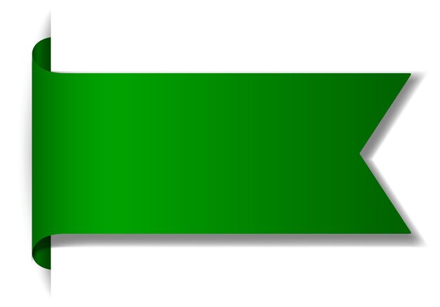 Diseño de banner verde sobre fondo blanco.