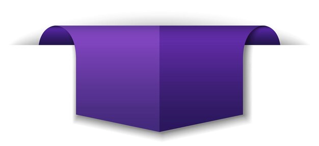 Diseño de banner violeta sobre fondo blanco.