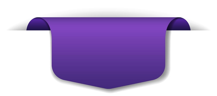 Vector gratuito diseño de banner violeta sobre fondo blanco.