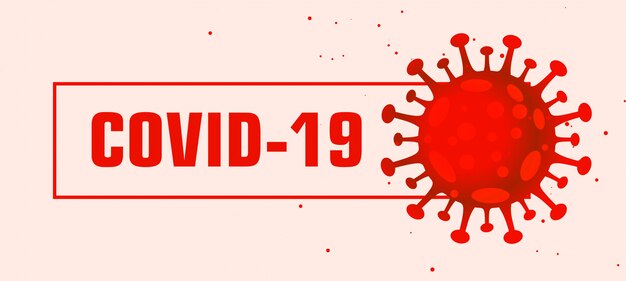 Diseño de banner de virus rojo pandémico coronavirus Covid-19