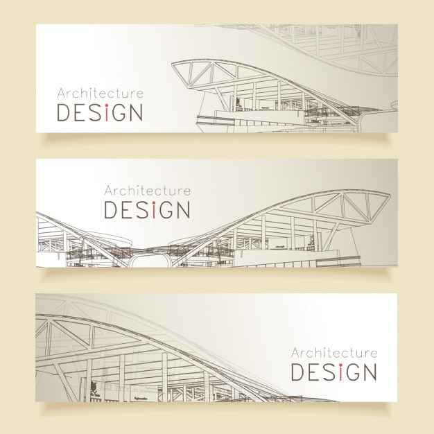 Vector gratuito diseño de banners de arquitectura