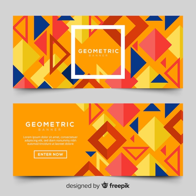 Diseño de banners con formas geométricas