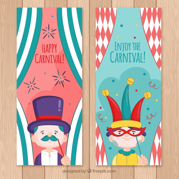 Diseño de banners verticales de carnaval