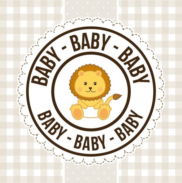 diseño de bebé sobre patrón, tarjeta de felicitación de feliz cumpleaños