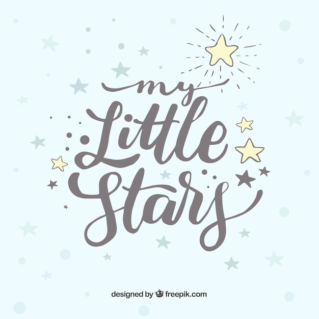 Vector gratuito diseño blanco de estrellas con lettering