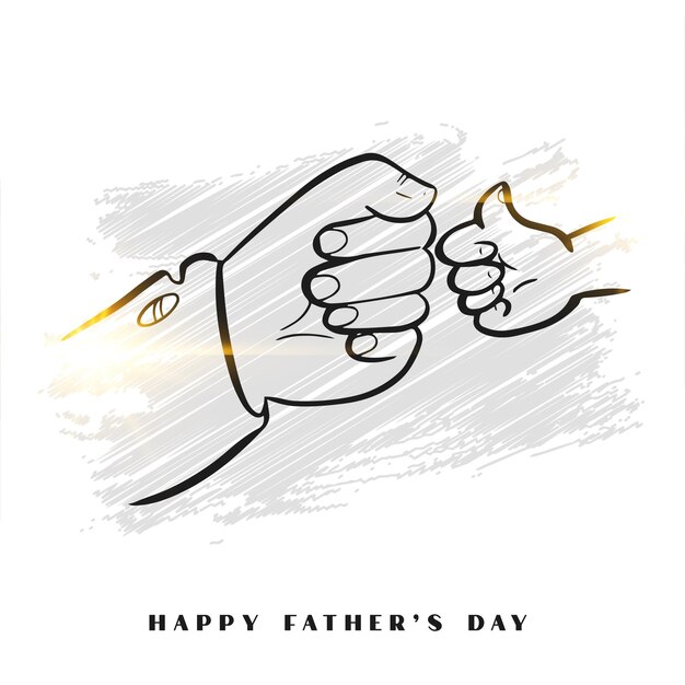 Diseño de boceto de feliz día del padre dibujado a mano