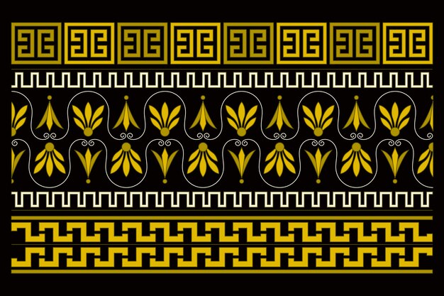 Diseño de borde griego dibujado a mano