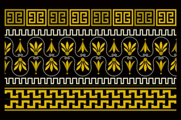 Diseño de borde griego dibujado a mano