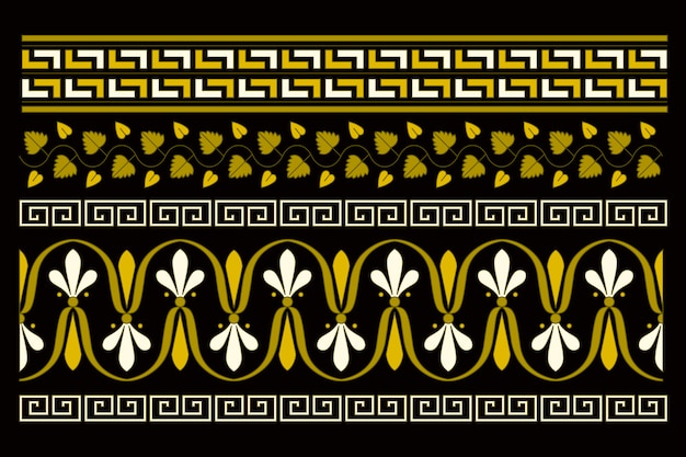 Diseño de borde griego dibujado a mano