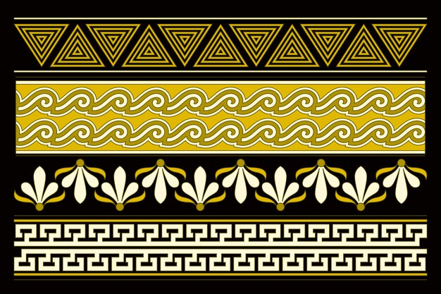 Diseño de borde griego dibujado a mano