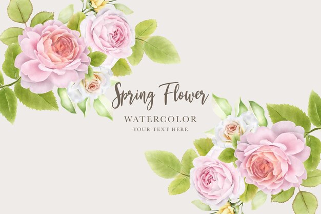 diseño de borde y marco de rosas florales dibujadas a mano