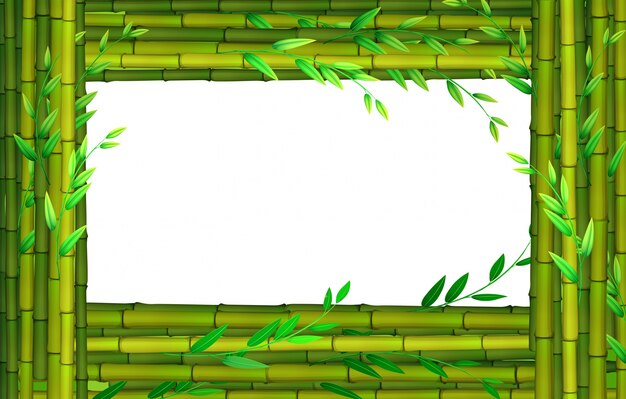 Diseño de borde con palos de bambú