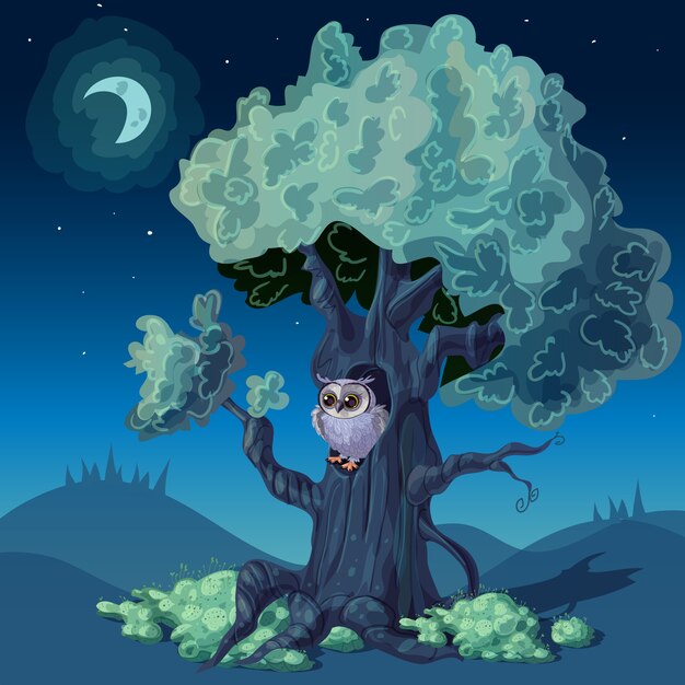 Diseño de bosque nocturno