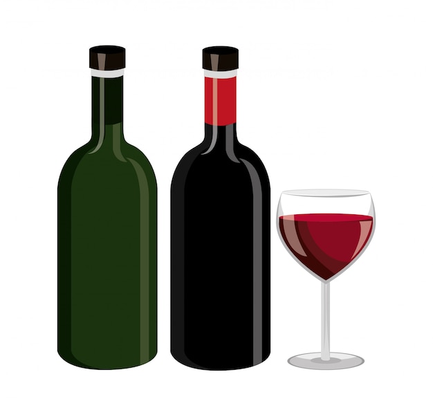 Vector gratuito diseño de botella de vino.