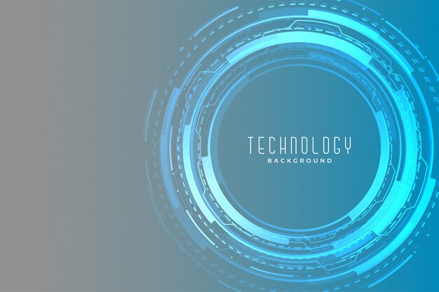 Diseño brillante de banner futurista circular de tecnología digital