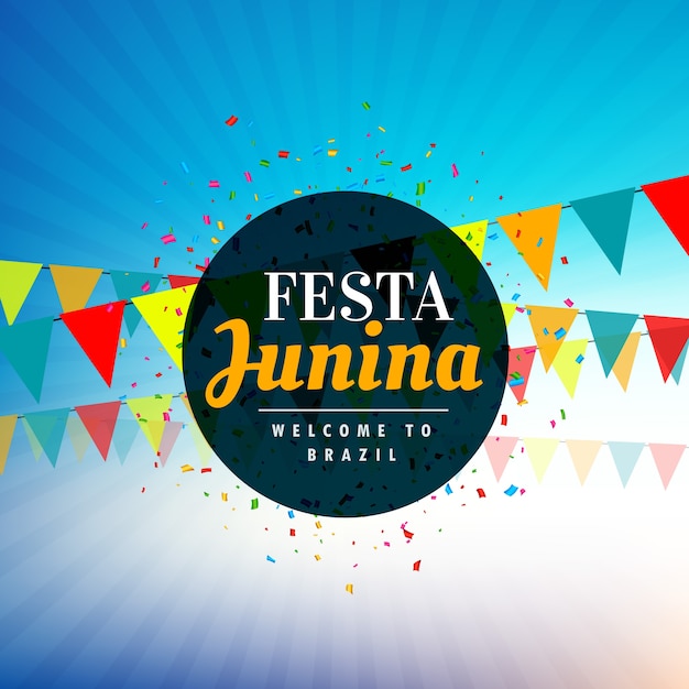 Vector gratuito diseño brilloso azul de festa junina