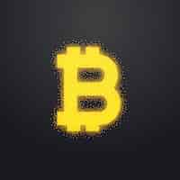 Vector gratuito diseño brilloso de bitcoin