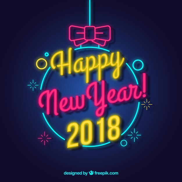 Diseño brilloso colorido para año nuevo 2018
