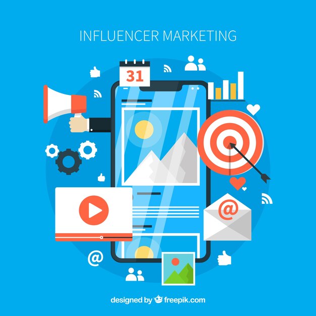 Diseño brilloso de influencer marketing
