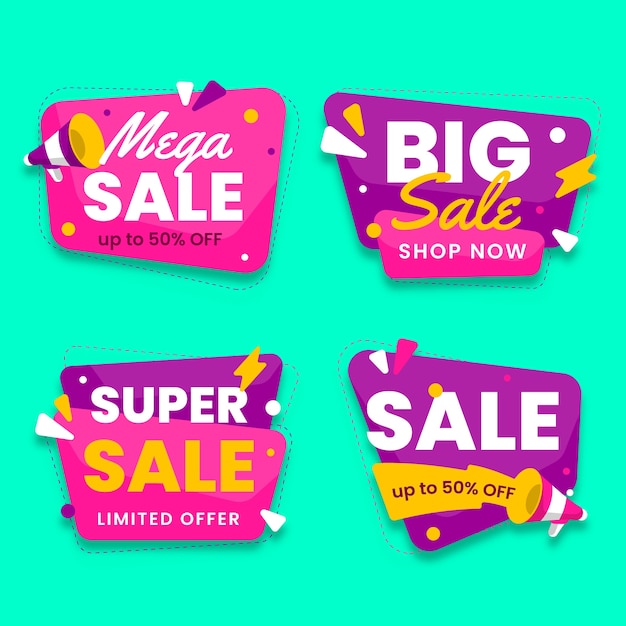 Diseño de burbujas de chat de gran venta con colección de banners de flashes