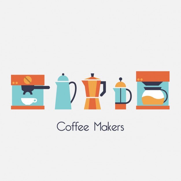 Diseño de cafeteras a color