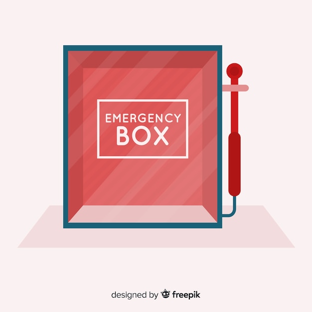 Vector gratuito diseño de caja de emergencia vacía