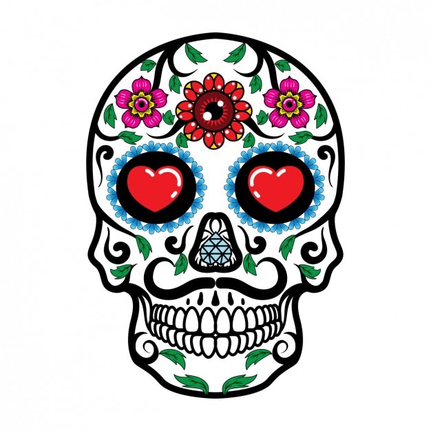 Vector gratuito diseño de calavera mexicana