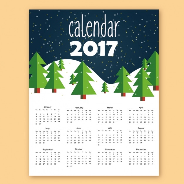 Diseño de calendario de 2017