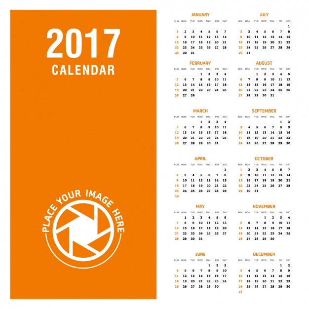 Diseño de calendario de 2017