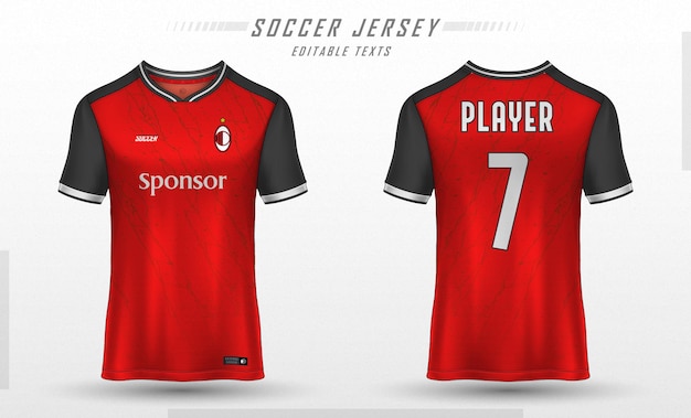 Diseño de camiseta deportiva de plantilla de camiseta de fútbol
