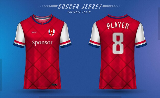 Diseño de camiseta deportiva de plantilla de camiseta de fútbol