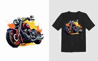 Vector gratuito diseño de camiseta de motociclista de ilustración vectorial de dibujos animados de moto de cross extrema