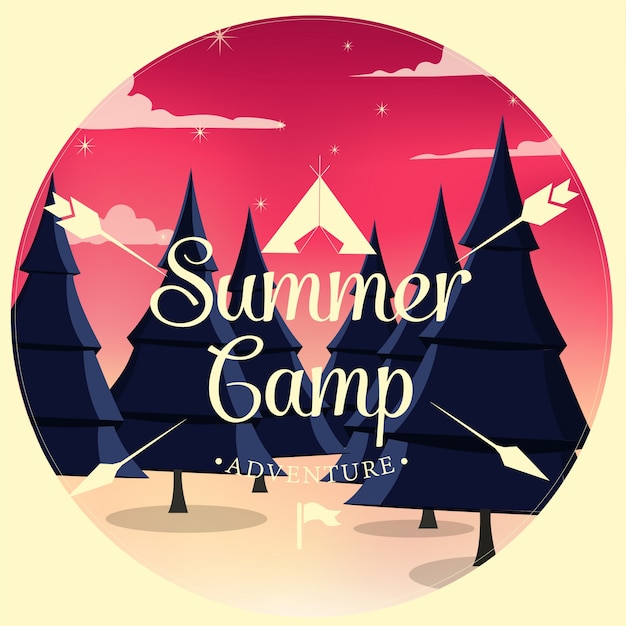 Vector gratuito diseño de campamento de verano