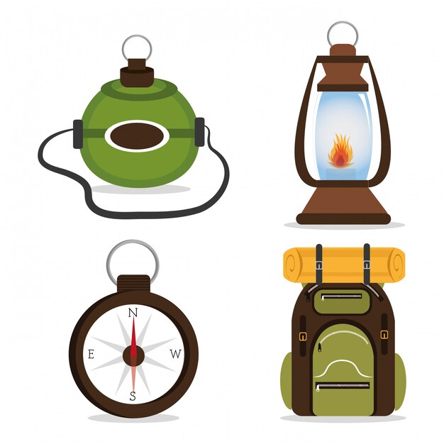 Diseño de camping, ilustración.