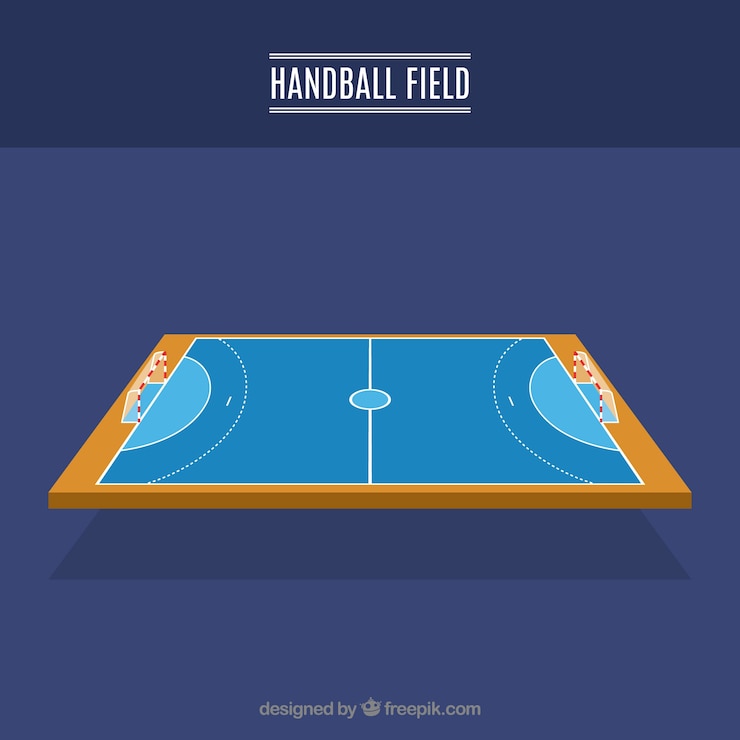 Vector gratuito diseño de campo de balonmano de vista lateral