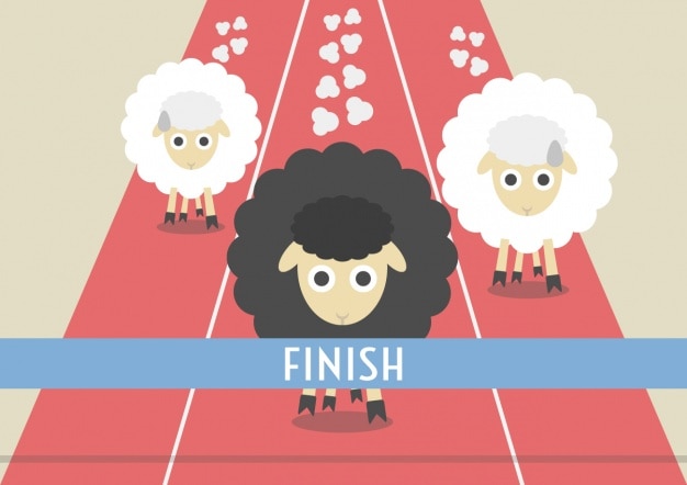 Vector gratuito diseño de carrera de ovejas