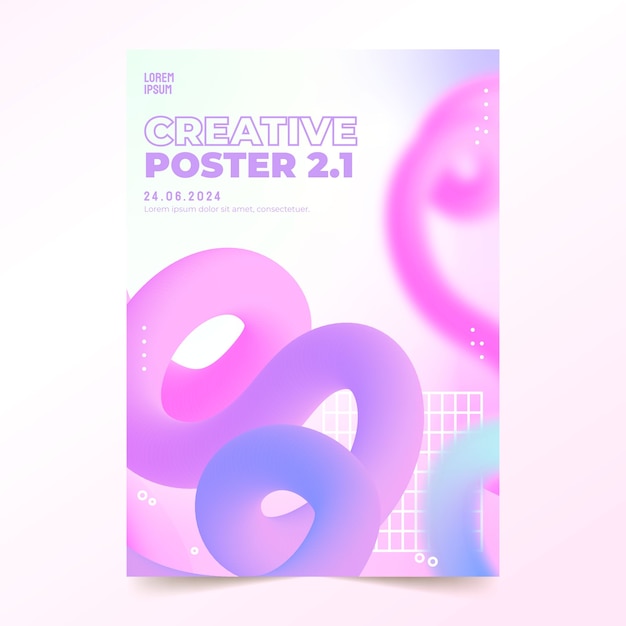 Diseño de cartel abstracto 3d degradado.