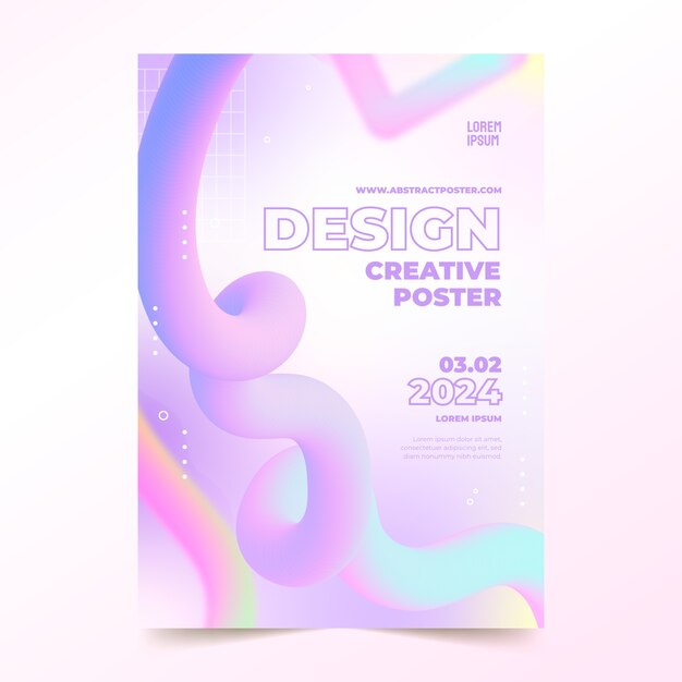 Diseño de cartel abstracto 3d degradado.