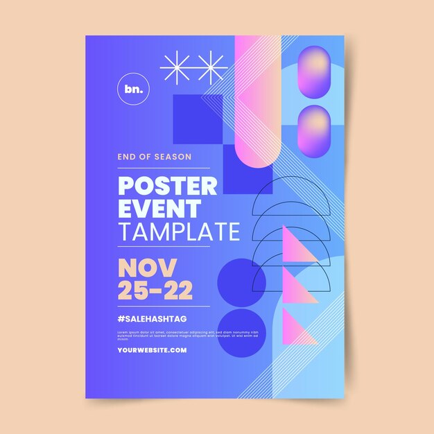 Diseño de cartel abstracto degradado