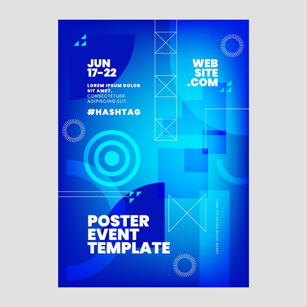 Diseño de cartel abstracto degradado