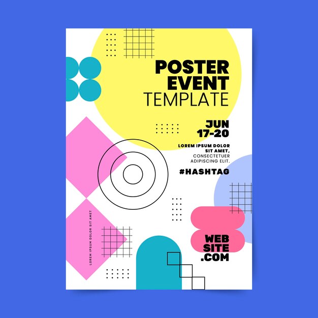 Diseño de cartel abstracto de diseño plano.