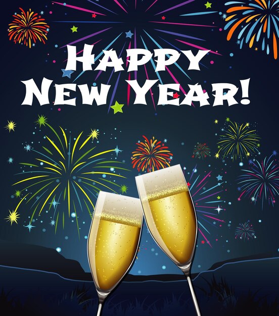 Diseño de cartel para año nuevo 2020
