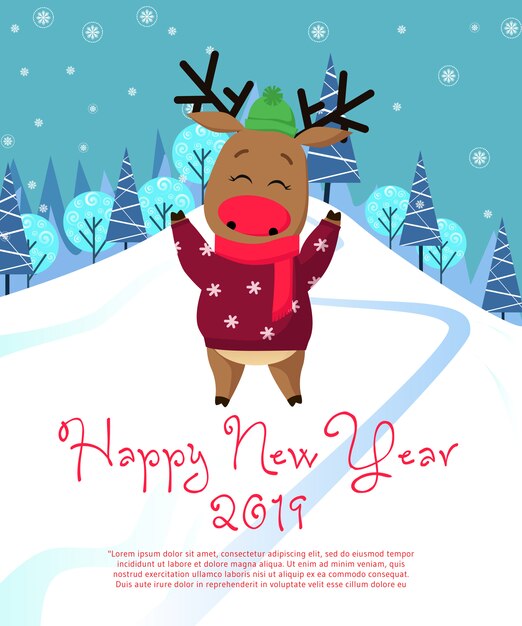 Diseño de cartel de año nuevo