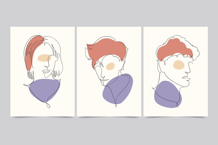 Vector gratuito diseño de cartel de arte de una línea dibujado a mano