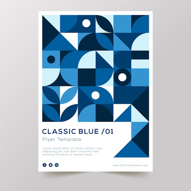 Diseño de cartel azul clásico abstracto